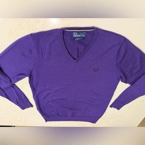 Fred Perry purple merino wool sweater
